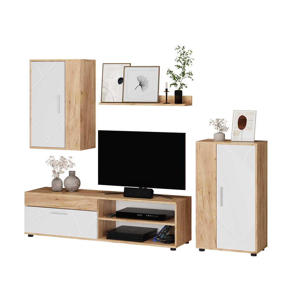 Vicco Parete attrezzata GKO/Bianco Set di 4 pezzi