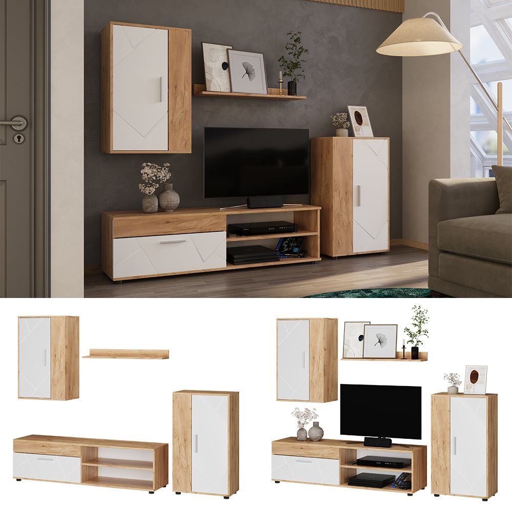 Vicco Parete attrezzata GKO/Bianco Set di 4 pezzi