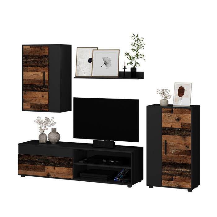 Vicco Parete attrezzata Marrone/antracite Set di 4 pezzi