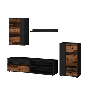 Vicco Parete attrezzata Marrone/antracite Set di 4 pezzi