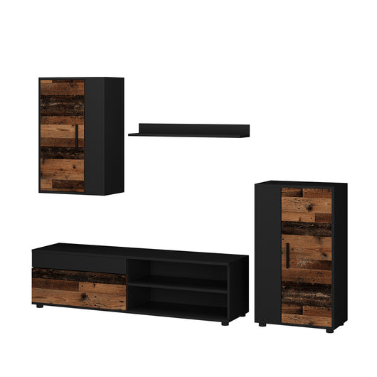 Vicco Parete attrezzata Marrone/antracite Set di 4 pezzi