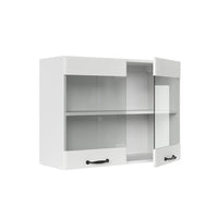 Vicco Mobile da cucina in vetro Bianco casa di campagna 80 cm