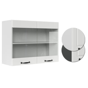 Vicco Mobile da cucina in vetro Bianco casa di campagna 80 cm