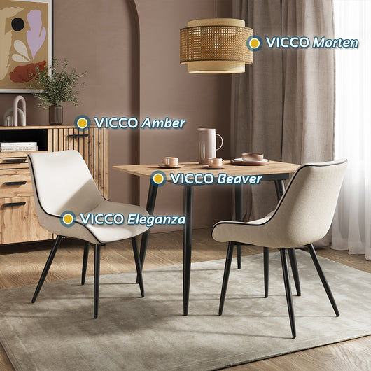 Vicco Lampada a soffitto Rattan/crema 45 x 31 cm