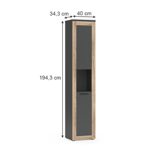 Vicco Mobiletto da bagno Antracite/quercia vichinga 40 x 194.3 cm