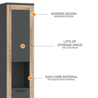Vicco Mobiletto da bagno Antracite/quercia vichinga 40 x 194.3 cm