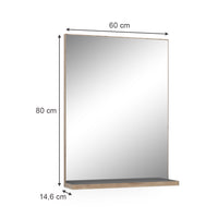 Vicco Specchio per il bagno Antracite/quercia vichinga 60 x 80 cm