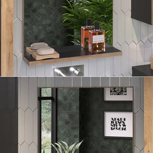 Vicco Specchio per il bagno Antracite/quercia vichinga 60 x 80 cm