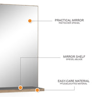 Vicco Specchio per il bagno Antracite/quercia vichinga 60 x 80 cm