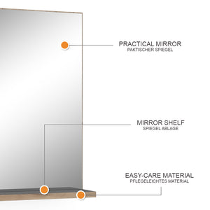 Vicco Specchio per il bagno Antracite/quercia vichinga 60 x 80 cm