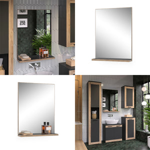 Vicco Specchio per il bagno Antracite/quercia vichinga 60 x 80 cm