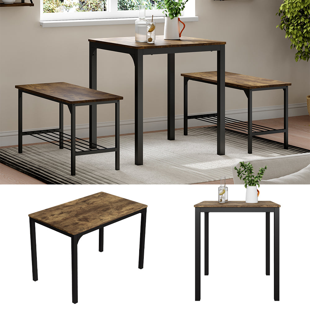 Vicco Tavolo da pranzo Nero/quercia rustico 70 x 70 cm