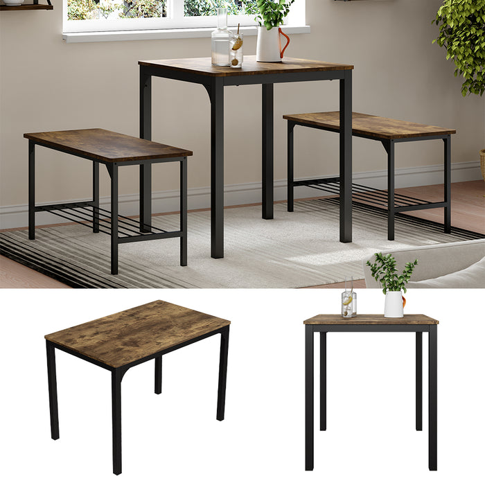 Vicco Tavolo da pranzo Nero/quercia rustico 70 x 70 cm