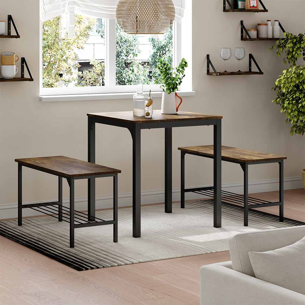 Vicco Tavolo da pranzo Nero/quercia rustico 70 x 70 cm