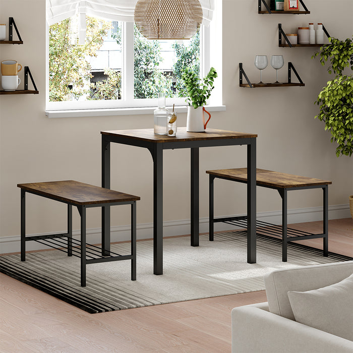 Vicco Tavolo da pranzo Nero/quercia rustico 70 x 70 cm