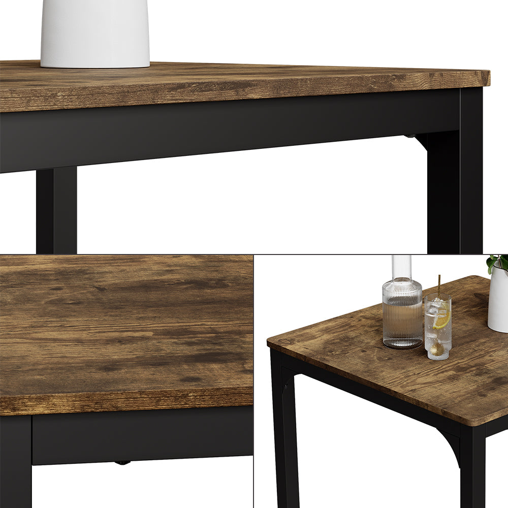 Vicco Tavolo da pranzo Nero/quercia rustico 70 x 70 cm