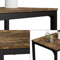 Vicco Tavolo da pranzo Nero/quercia rustico 70 x 70 cm