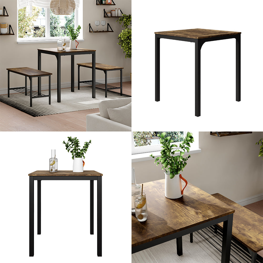 Vicco Tavolo da pranzo Nero/quercia rustico 70 x 70 cm