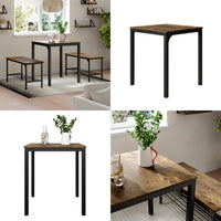 Vicco Tavolo da pranzo Nero/quercia rustico 70 x 70 cm