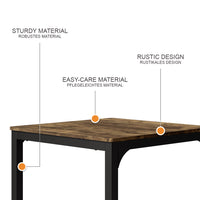 Vicco Tavolo da pranzo Nero/quercia rustico 70 x 70 cm