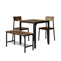 Vicco Set di tavoli da pranzo Nero/quercia rustico 70 x 70 cm 4 parti