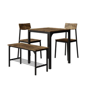 Vicco Set di tavoli da pranzo Nero/quercia rustico 70 x 70 cm 4 parti