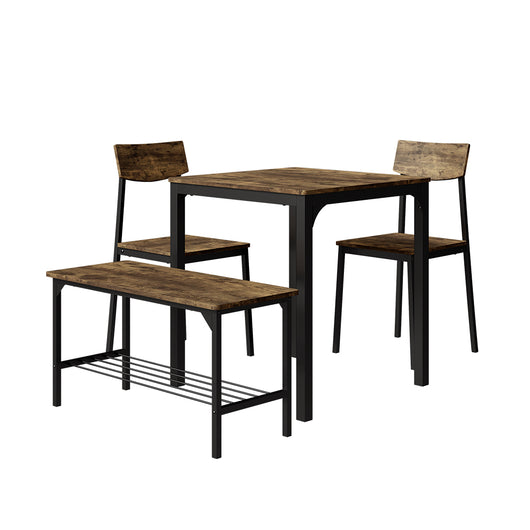 Vicco Set di tavoli da pranzo Nero/quercia rustico 70 x 70 cm 4 parti