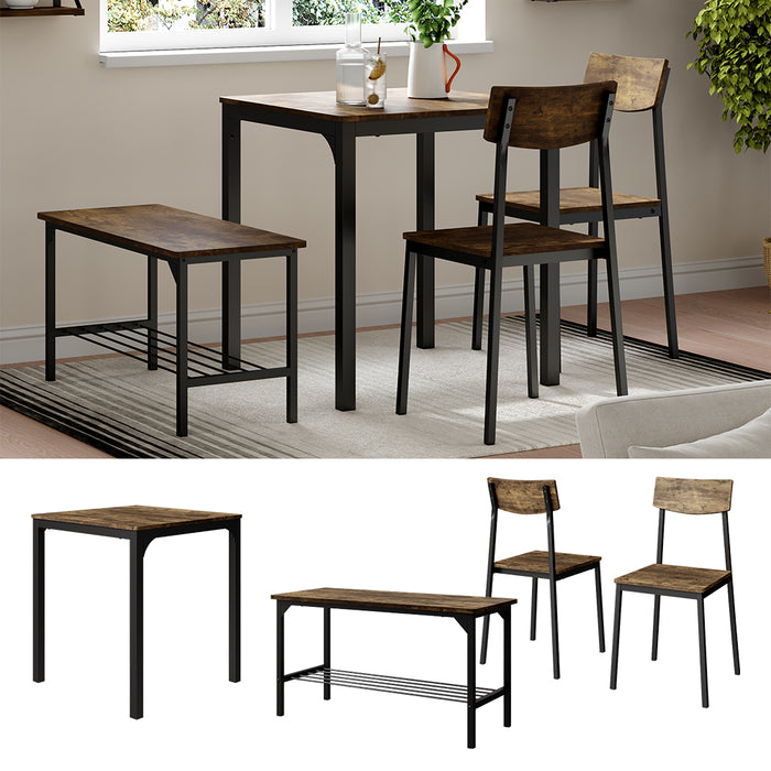 Vicco Set di tavoli da pranzo Nero/quercia rustico 70 x 70 cm 4 parti