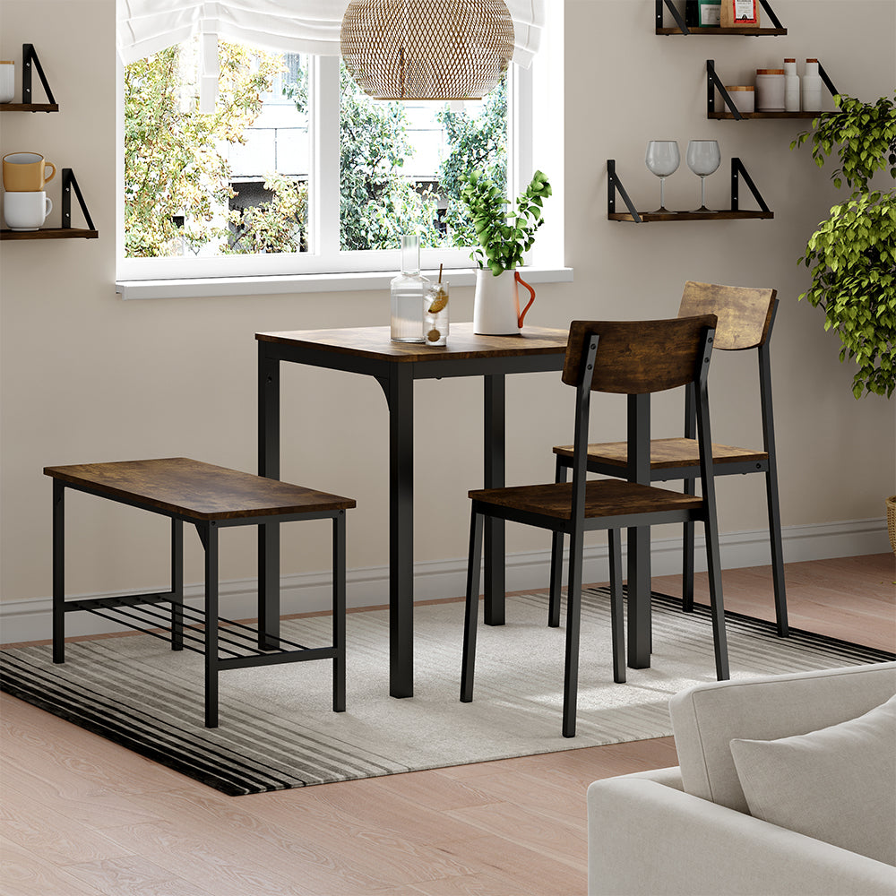 Vicco Set di tavoli da pranzo Nero/quercia rustico 70 x 70 cm 4 parti