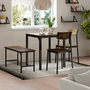 Vicco Set di tavoli da pranzo Nero/quercia rustico 70 x 70 cm 4 parti