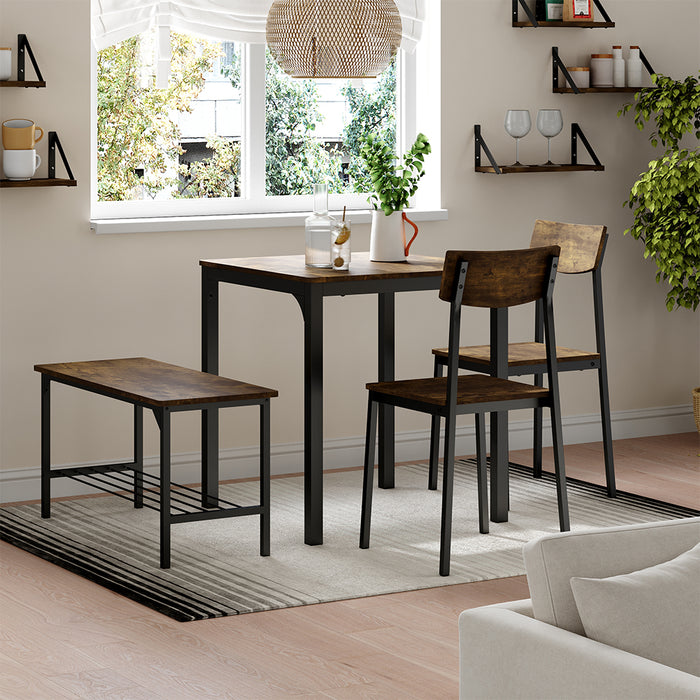 Vicco Set di tavoli da pranzo Nero/quercia rustico 70 x 70 cm 4 parti