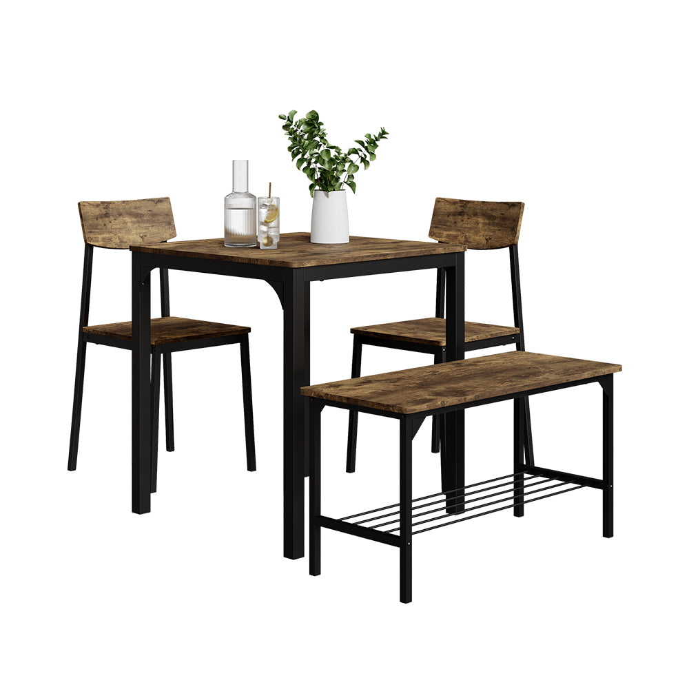Vicco Set di tavoli da pranzo Nero/quercia rustico 70 x 70 cm 4 parti