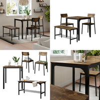 Vicco Set di tavoli da pranzo Nero/quercia rustico 70 x 70 cm 4 parti