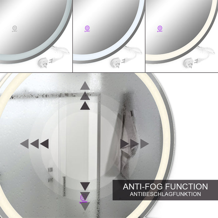 Vicco Specchio bagno Bianco 70 cm con interruttore a sfioramento