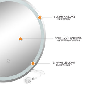 Vicco Specchio bagno Bianco 70 cm con interruttore a sfioramento