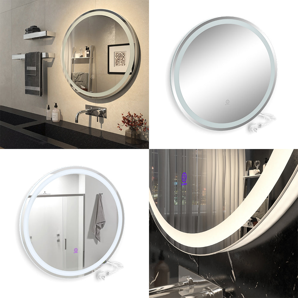 Vicco Specchio bagno Bianco 70 cm con interruttore a sfioramento