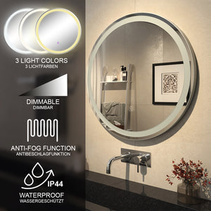 Vicco Specchio bagno Bianco 70 cm con interruttore a sfioramento