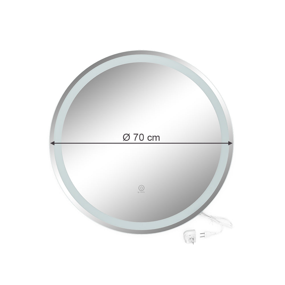 Vicco Specchio bagno Bianco 70 cm con interruttore a sfioramento