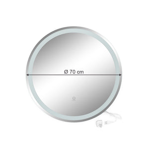 Vicco Specchio bagno Bianco 70 cm con interruttore a sfioramento