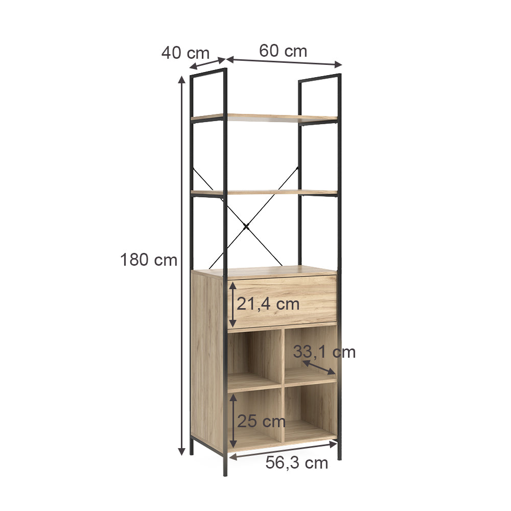 Vicco Armadio Legno 60 x 180 cm con cassetto