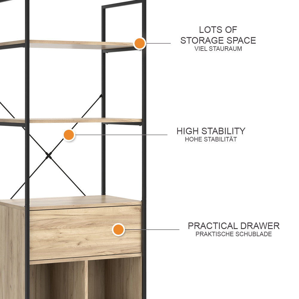 Vicco Armadio Legno 60 x 180 cm con cassetto