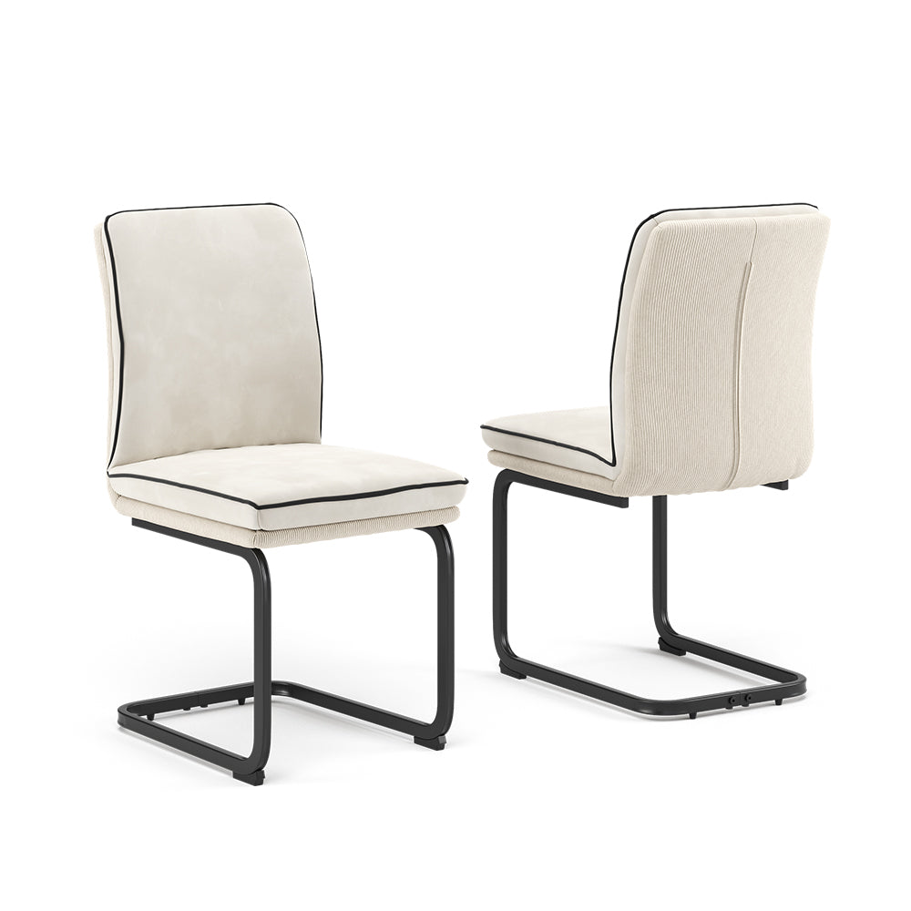 Vicco Sedia a sbalzo Beige Set di 2