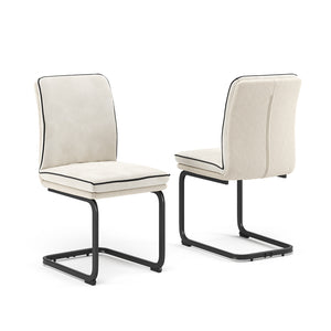 Vicco Sedia a sbalzo Beige Set di 2