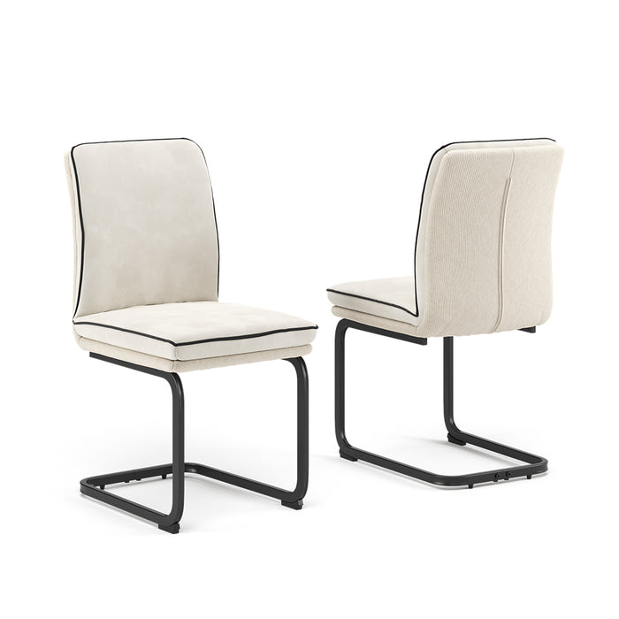 Vicco Sedia a sbalzo Beige Set di 2