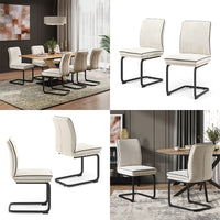 Vicco Sedia a sbalzo Beige Set di 2