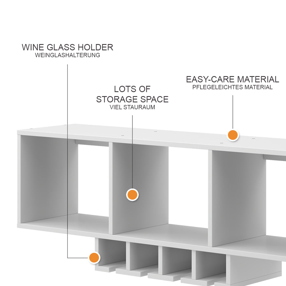 Vicco Portabicchieri da vino Bianco con portabicchieri