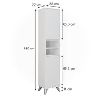 Vicco Armadio per il bagno Bianco 38 x 180 cm con 2 porte