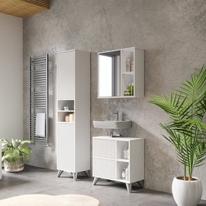 Vicco Armadio per il bagno Bianco 38 x 180 cm con 2 porte