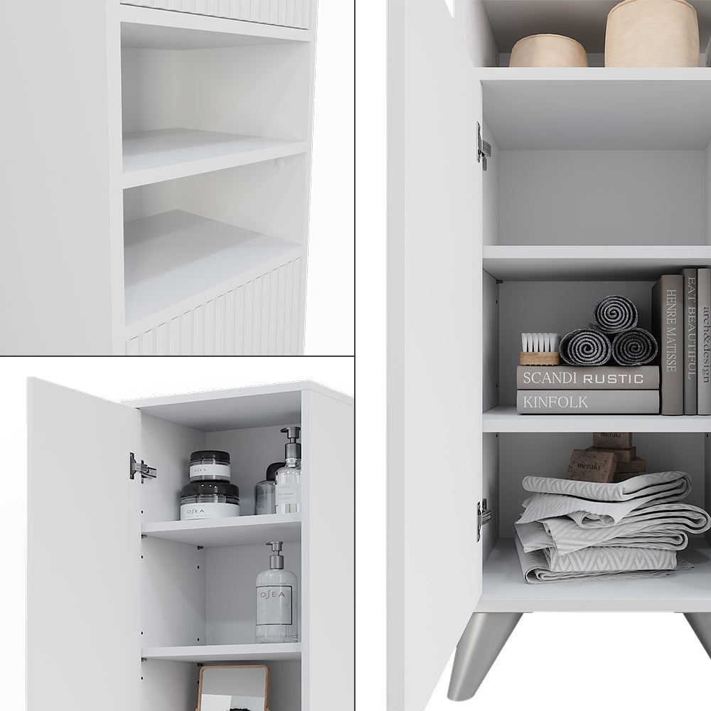 Vicco Armadio per il bagno Bianco 38 x 180 cm con 2 porte