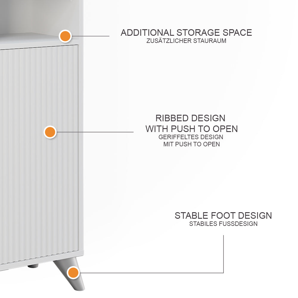 Vicco Armadio per il bagno Bianco 38 x 180 cm con 2 porte